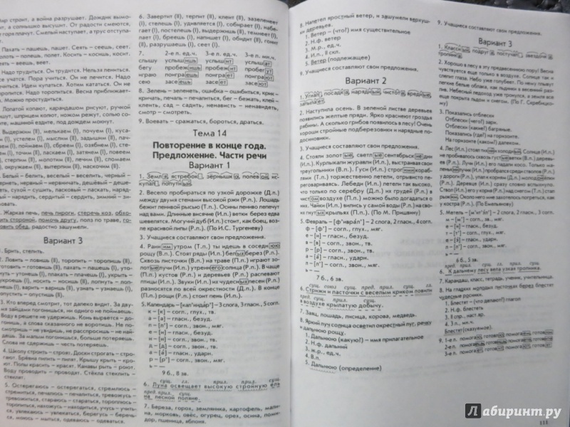 Составить предложение по схеме 3 класс голубь ответы