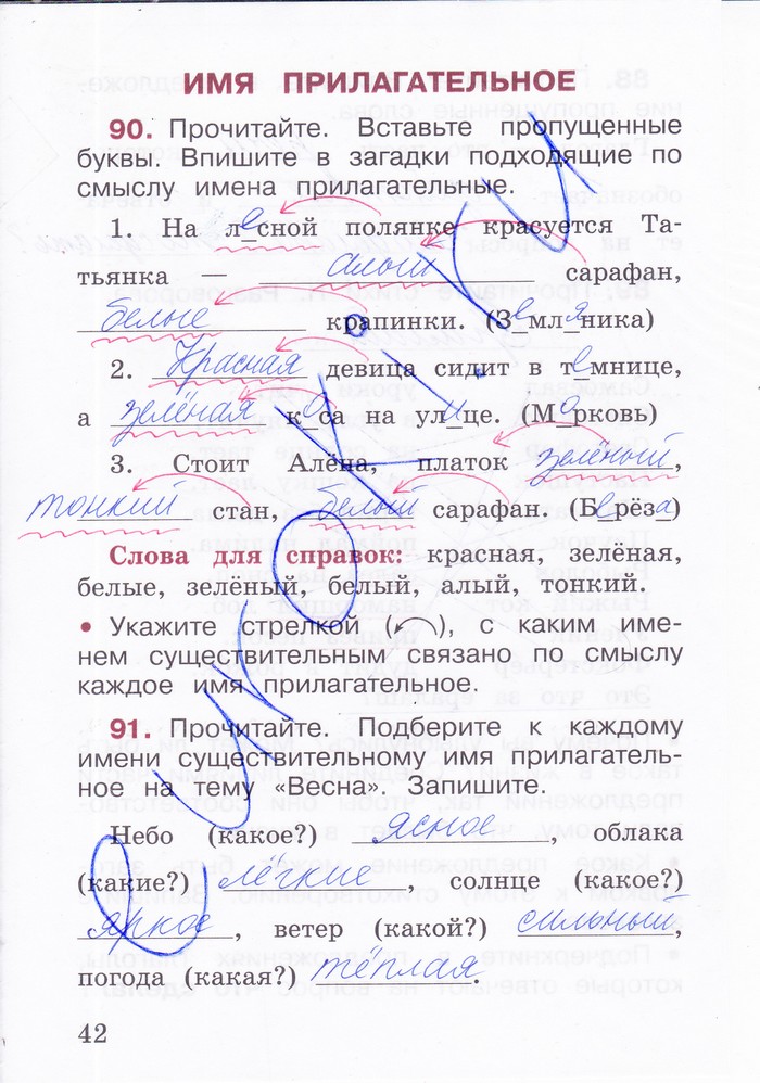 Используя слова для справок заполни схему