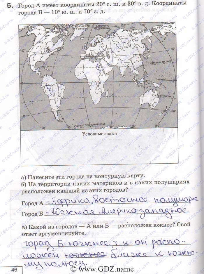 Решеба по географии 8 контурная карта