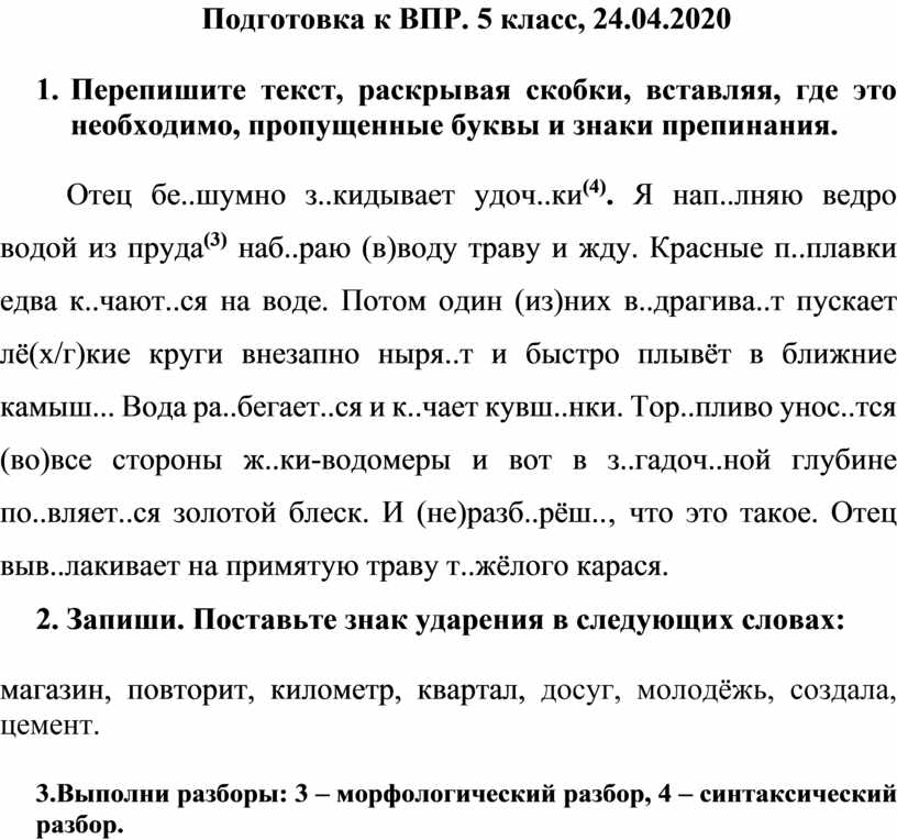 Впр по русскому языку 6 класс презентация