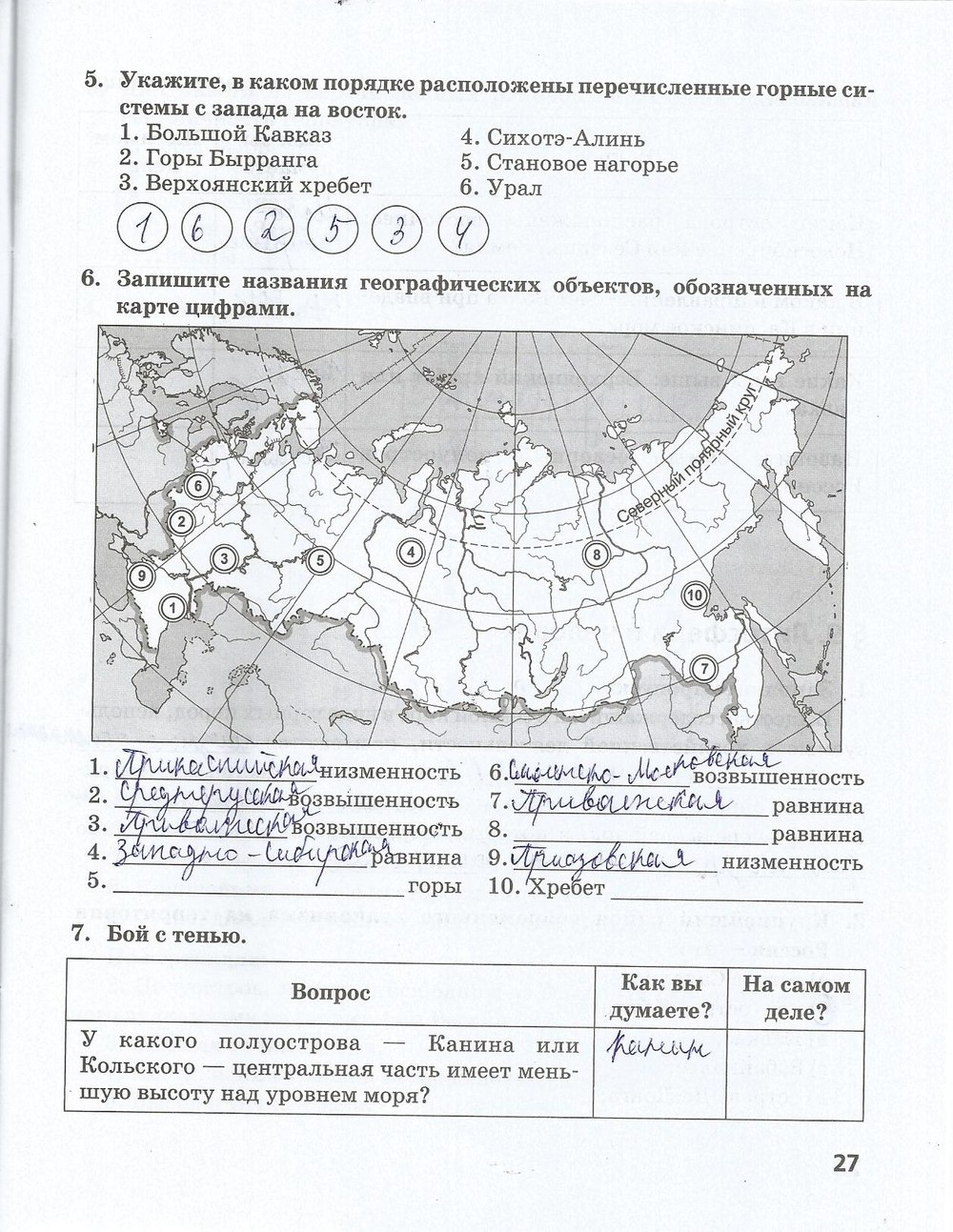 Контурная карта 11 класс география решебник